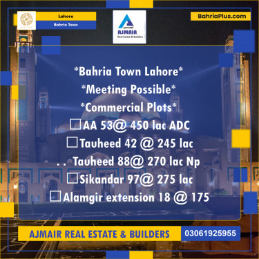 Residential Plot for Sale in Bahria Town, Lahore - (BP-200550)