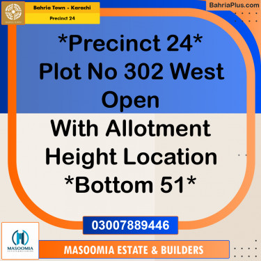 Residential Plot for Sale in Precinct 24 -  Bahria Town, Karachi - (BP-200669)