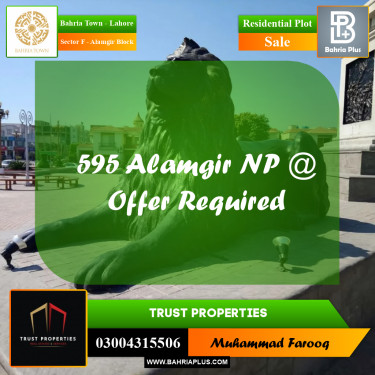 10 Marla Residential Plot for Sale in Sector F - Alamgir Block -  Bahria Town, Lahore - (BP-200686)