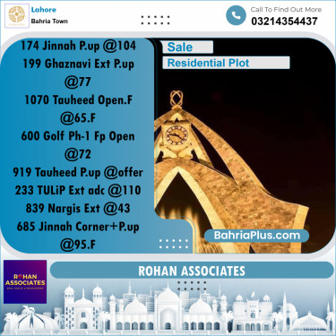 Residential Plot for Sale in Bahria Town, Lahore - (BP-200698)