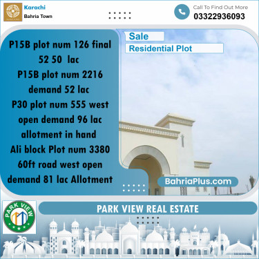 Residential Plot for Sale in Bahria Town, Karachi - (BP-200719)