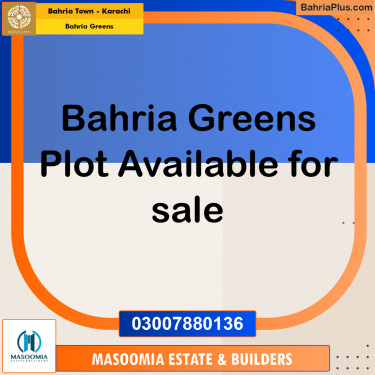 Residential Plot for Sale in Bahria Greens -  Bahria Town, Karachi - (BP-200734)