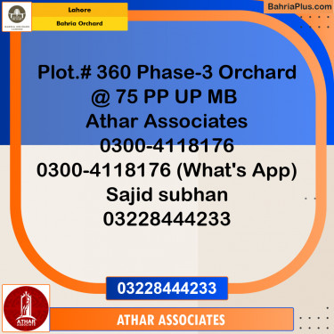 Residential Plot for Sale in Bahria Orchard, Lahore - (BP-200762)