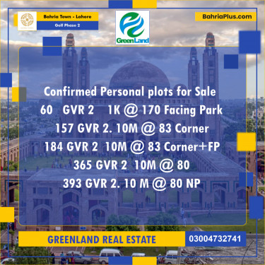 1 Kanal Residential Plot for Sale in Golf Phase 2 -  Bahria Town, Lahore - (BP-200789)