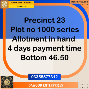 125 Sq. Yards Residential Plot for Sale in Precinct 23 -  Bahria Town, Karachi - (BP-200797)