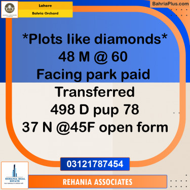 Residential Plot for Sale in Bahria Orchard, Lahore - (BP-200804)