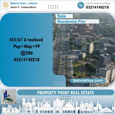 Residential Plot for Sale in Sector F - Tauheed Block -  Bahria Town, Lahore - (BP-200808)