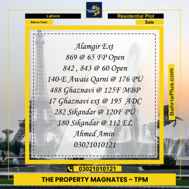 Residential Plot for Sale in Bahria Town, Lahore - (BP-200852)