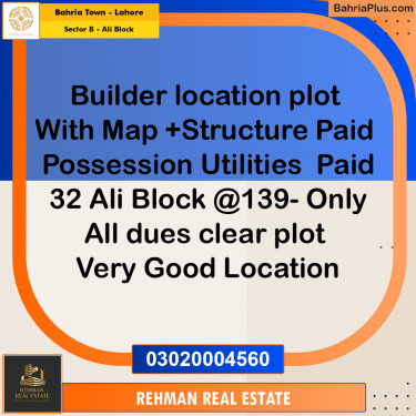 5 Marla Residential Plot for Sale in Sector B - Ali Block -  Bahria Town, Lahore - (BP-200854)