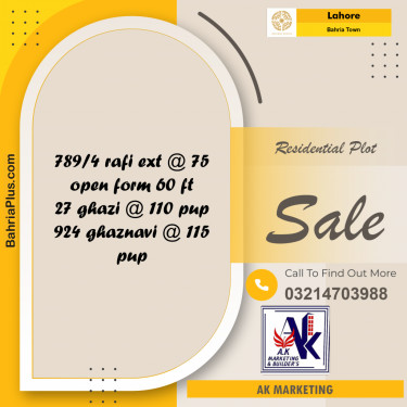 Residential Plot for Sale in Bahria Town, Lahore - (BP-200881)