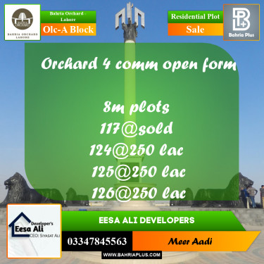 Residential Plot for Sale in OLC-A Block -  Bahria Orchard, Lahore - (BP-200890)
