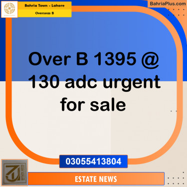 Residential Plot for Sale in Overseas B -  Bahria Town, Lahore - (BP-200896)