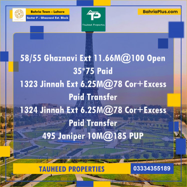 10 Marla Residential Plot for Sale in Sector F - Ghaznavi Ext. Block -  Bahria Town, Lahore - (BP-200898)