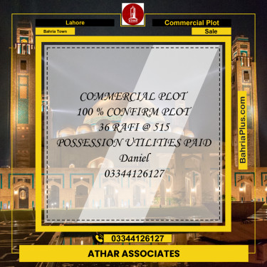 5 Marla Commercial Plot for Sale in Bahria Town, Lahore - (BP-200901)