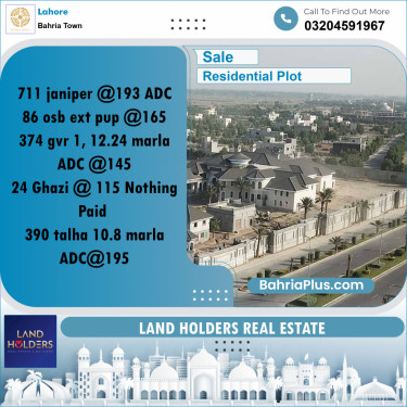 Residential Plot for Sale in Bahria Town, Lahore - (BP-200938)