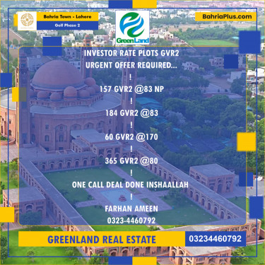Residential Plot for Sale in Golf Phase 2 -  Bahria Town, Lahore - (BP-201031)