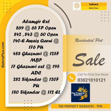 Residential Plot for Sale in Bahria Town, Lahore - (BP-201058)