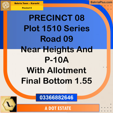 272 Sq. Yards Residential Plot for Sale in Precinct 8 -  Bahria Town, Karachi - (BP-201105)