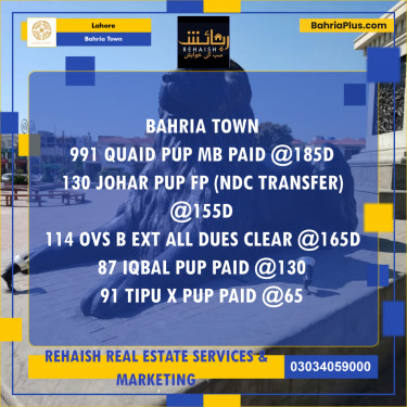 Residential Plot for Sale in Bahria Town, Lahore - (BP-201137)