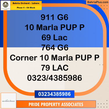 Residential Plot for Sale in Phase 4 - G6 Block -  Bahria Orchard, Lahore - (BP-201181)
