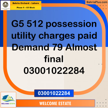 10 Marla Residential Plot for Sale in Phase 4 - G5 Block -  Bahria Orchard, Lahore - (BP-201186)