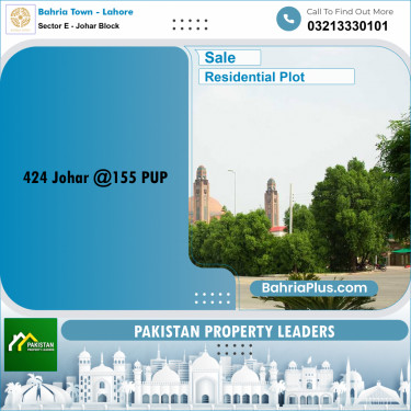 10 Marla Residential Plot for Sale in Sector E - Johar Block -  Bahria Town, Lahore - (BP-201188)
