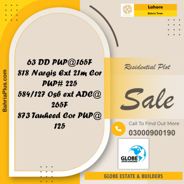 Residential Plot for Sale in Bahria Town, Lahore - (BP-201198)