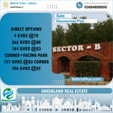 10 Marla Residential Plot for Sale in Golf Phase 2 -  Bahria Town, Lahore - (BP-201206)