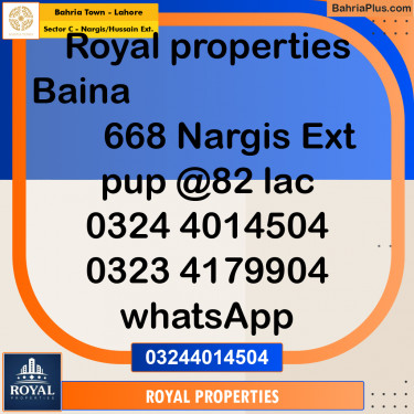 Residential Plot for Sale in Sector C - Nargis/Hussain Ext. -  Bahria Town, Lahore - (BP-201236)