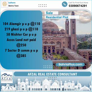 Residential Plot for Sale in Bahria Town, Lahore - (BP-201267)