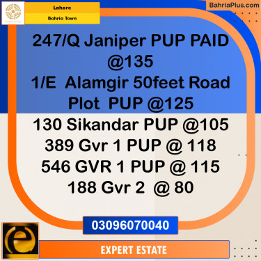 10 Marla Residential Plot for Sale in Bahria Town, Lahore - (BP-201268)