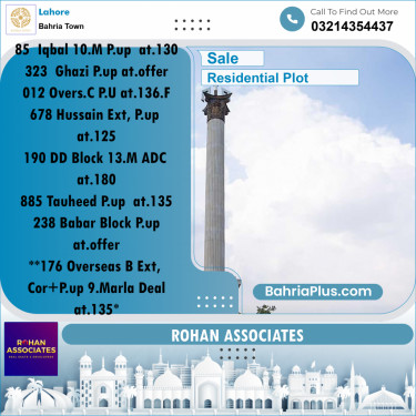Residential Plot for Sale in Bahria Town, Lahore - (BP-201308)