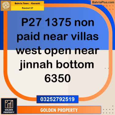 Residential Plot for Sale in Precinct 27 -  Bahria Town, Karachi - (BP-201323)