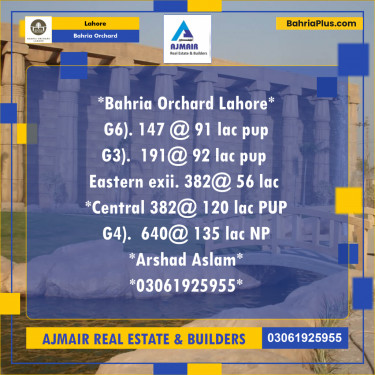 Residential Plot for Sale in Bahria Orchard, Lahore - (BP-201339)