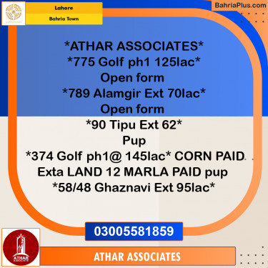 Residential Plot for Sale in Bahria Town, Lahore - (BP-201353)