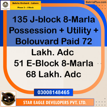 8 Marla Residential Plot for Sale in Phase 2 - J Block -  Bahria Orchard, Lahore - (BP-201355)