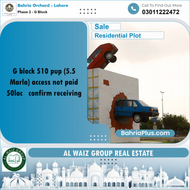 5 Marla Residential Plot for Sale in Phase 2 - G Block -  Bahria Orchard, Lahore - (BP-201404)