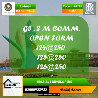 Commercial Plot for Sale in Bahria Orchard, Lahore - (BP-201524)