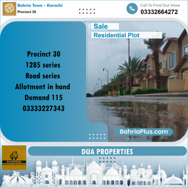Residential Plot for Sale in Precinct 30 -  Bahria Town, Karachi - (BP-201552)