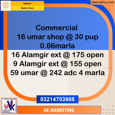 Commercial Plot for Sale in Bahria Town, Lahore - (BP-201602)