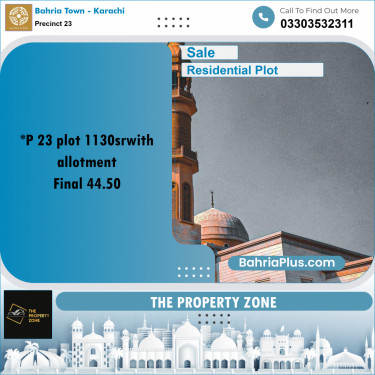 125 Sq. Yards Residential Plot for Sale in Precinct 23 -  Bahria Town, Karachi - (BP-201617)