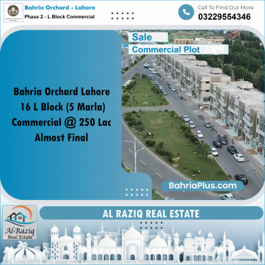 5 Marla Commercial Plot for Sale in Phase 2 - L Block Commercial -  Bahria Orchard, Lahore - (BP-201704)
