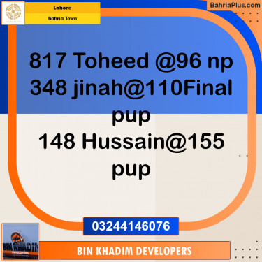 Residential Plot for Sale in Bahria Town, Lahore - (BP-201730)