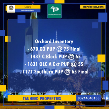 Residential Plot for Sale in Bahria Orchard, Lahore - (BP-201801)