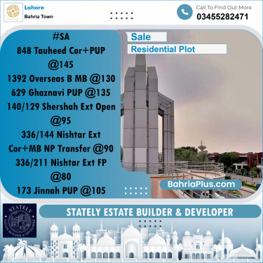 Residential Plot for Sale in Bahria Town, Lahore - (BP-201819)