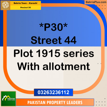 Residential Plot for Sale in Precinct 30 -  Bahria Town, Karachi - (BP-201825)