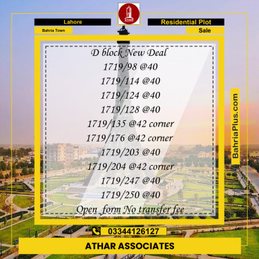 5 Marla Residential Plot for Sale in Bahria Town, Lahore - (BP-201857)