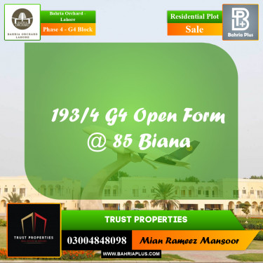 Residential Plot for Sale in Phase 4 - G4 Block -  Bahria Orchard, Lahore - (BP-201862)