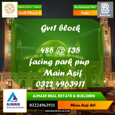 Residential Plot for Sale in Golf Phase 1 -  Bahria Town, Lahore - (BP-201867)