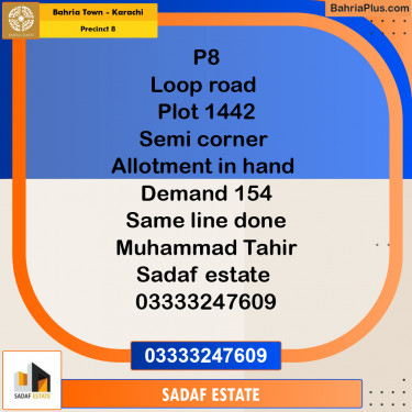 272 Sq. Ft. Residential Plot for Sale in Precinct 8 -  Bahria Town, Karachi - (BP-201905)